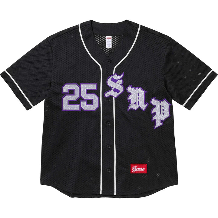 Supreme Old English Baseball Jersey black/purple